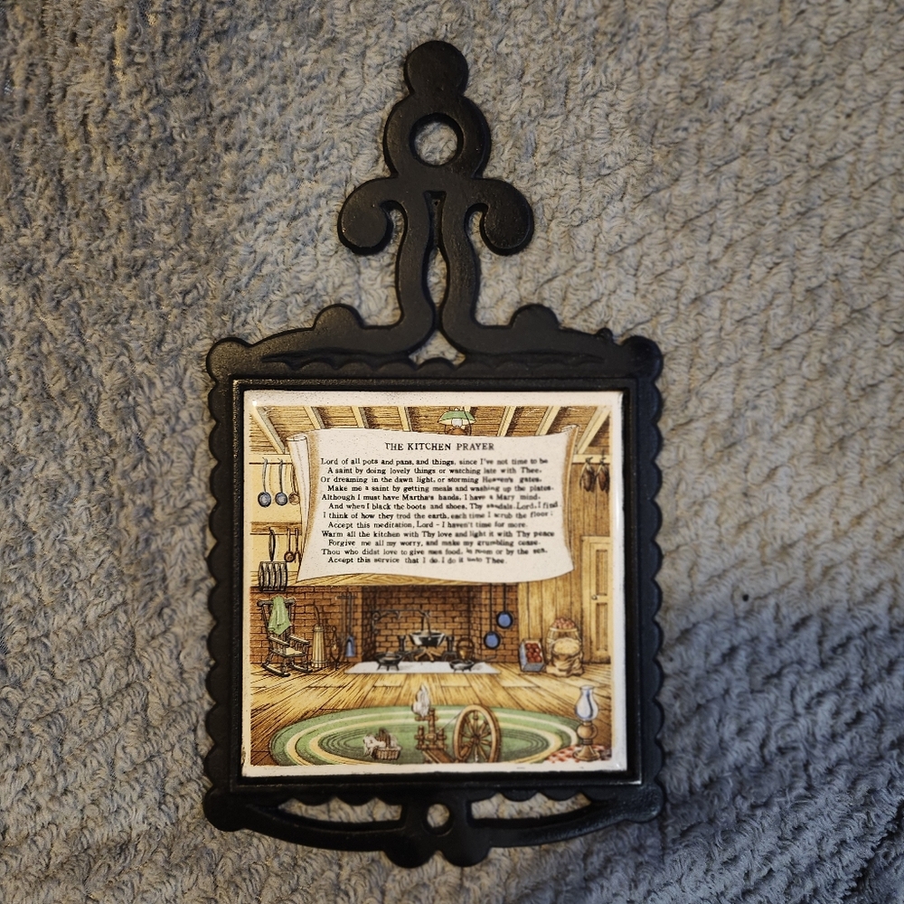 Vintage Cast Iron With The Kitchen Prayer